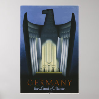 Duitsland de deelstaat Muziek Vintage Poster
