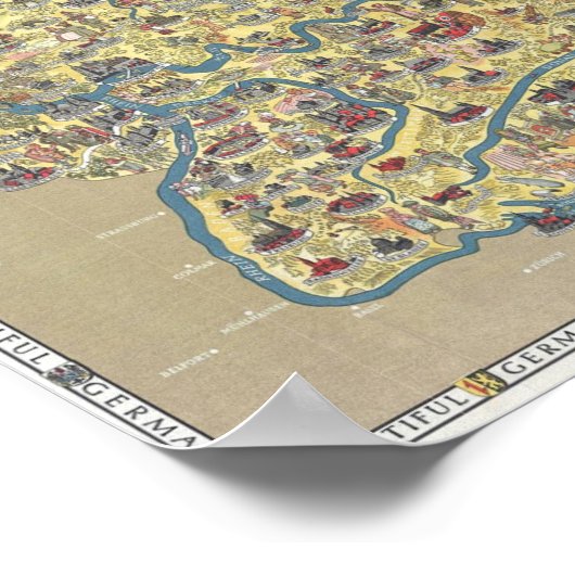 Duitsland, de prachtige landkaart  poster (Hoek)