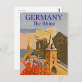 Duitsland, de Rijn, de middeleeuwse fort, Briefkaart (Voorkant / Achterkant)