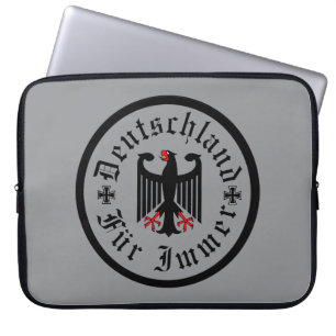 Duitsland/Deutschland Voor altijd/ zwarte adelaar/ Laptop Sleeve
