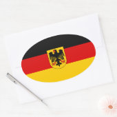 Duitsland Driekleur met Wapen Ovale Sticker (Envelop)