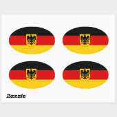 Duitsland Driekleur met Wapen Ovale Sticker (Vel)