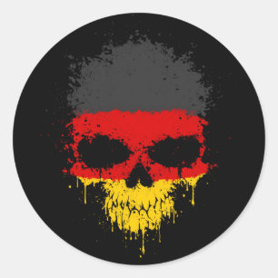 Duitsland Dripping Splatter Skull Ronde Sticker