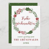 Duitsland Duits Prettig Kerstfeest, op maat Feestdagenkaart (Voorkant / Achterkant)