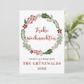 Duitsland Duits Prettig Kerstfeest, op maat Feestdagenkaart (Staand voorkant)