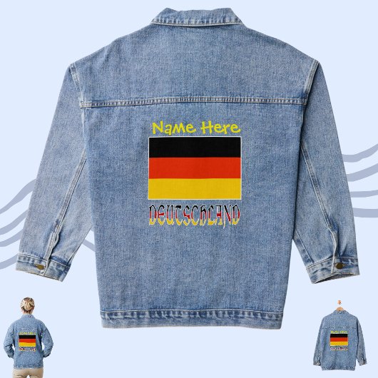 Duitsland Duits Vlag Geel Personalisatie Denim Jacket