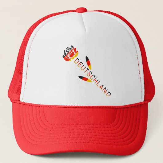 Duitsland Duitse Vlag Roos Trucker Pet (Voorkant)