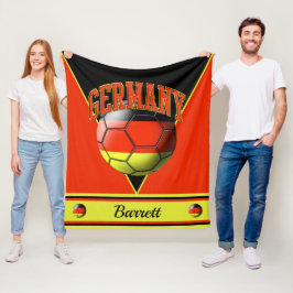 Duitsland Duitse vlag Voetbal | Naam Fleece Deken