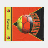 Duitsland Duitse vlag Voetbal | Naam Fleece Deken (Voorkant (Horizontaal))