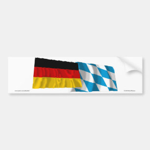 Duitsland en Bayern Waving Flags (Beieren) Bumpersticker
