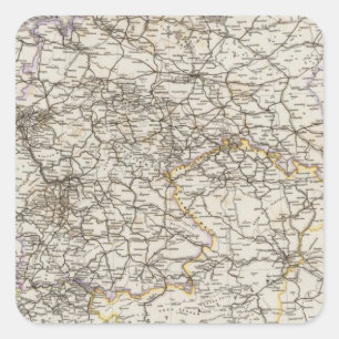 Duitsland en buurlanden vierkante sticker