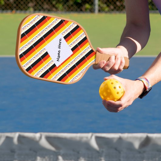 Duitsland en de Duitse vlag met Jouw naam Pickleball Paddle (Insitu)