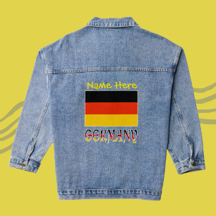 Duitsland en Duitse vlag Geel Personalisatie Denim Jacket
