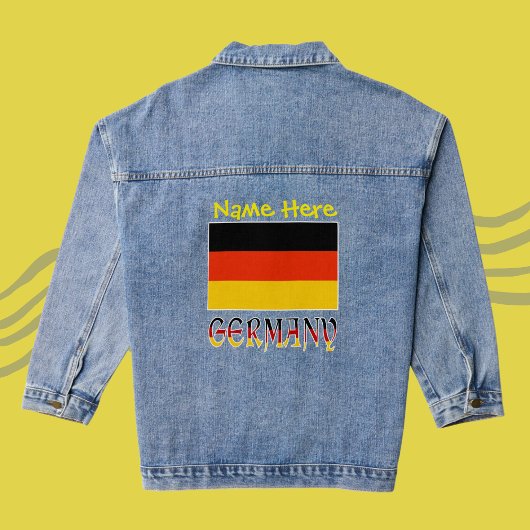 Duitsland en Duitse vlag Geel Personalisatie Denim Jacket