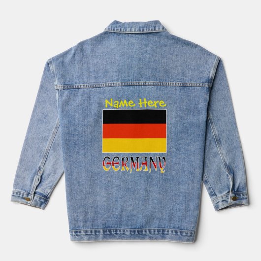 Duitsland en Duitse vlag Geel Personalisatie Denim Jacket (Achterkant)