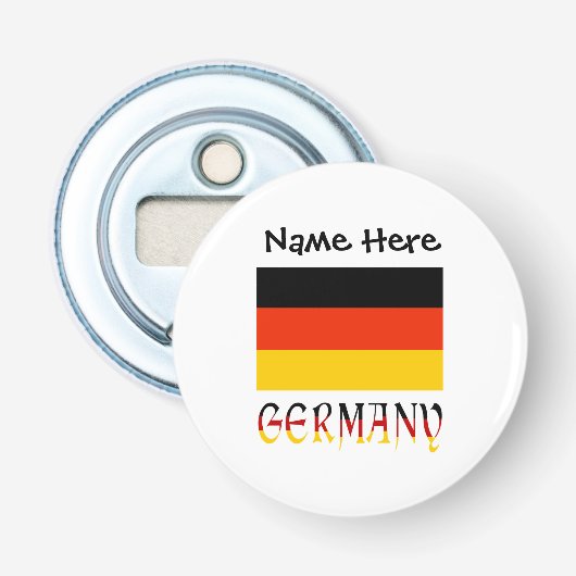 Duitsland en Duitse vlag gepersonaliseerd Button Flesopener (Voorkant)