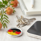 Duitsland en hart, Duitse mode/sport Sleutelhanger (Zijkant)