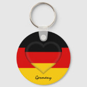 Duitsland en hart, Duitse mode/sport Sleutelhanger (Voorkant)