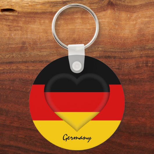 Duitsland en hart, Duitse mode/sport Sleutelhanger (Voorkant)