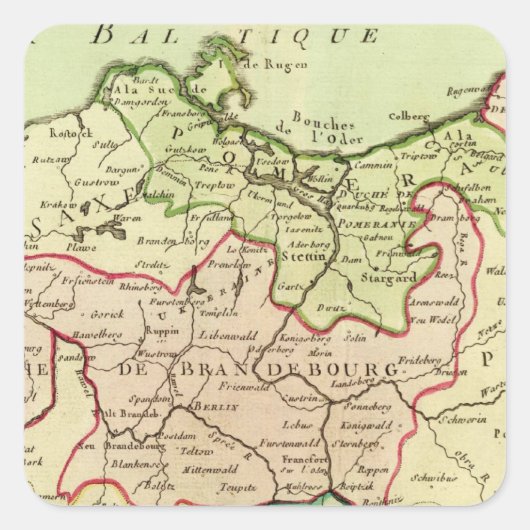 Duitsland en Polen Vierkante Sticker (Voorkant)