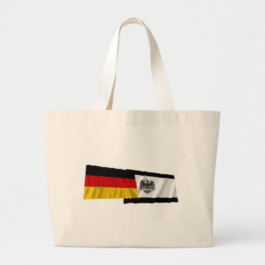 Duitsland en Preussen Waving Flags Grote Tote Bag (Voorkant)