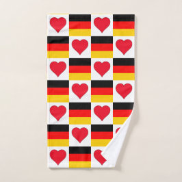 Duitsland Flag en Heart Pattern Fun German Pride Handdoek