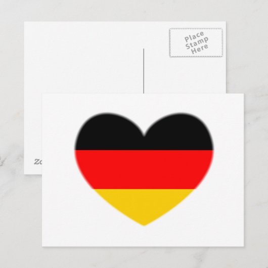 Duitsland Flag Heart Briefkaart (Voorkant / Achterkant)