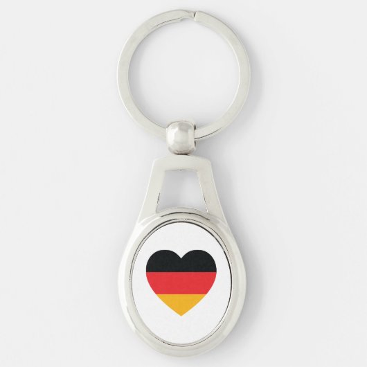 Duitsland Flag Heart Metal Sleutelhanger (Voorkant)