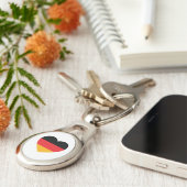 Duitsland Flag Heart Metal Sleutelhanger (Zijkant)