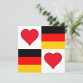 Duitsland Flag Heart Patriotic German Greeting Kaart (Staand voorkant)