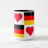 Duitsland Flag Heart Patriottic German Pride Tweekleurige Koffiemok (Center)