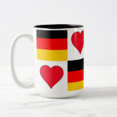 Duitsland Flag Heart Patriottic German Pride Tweekleurige Koffiemok (Links)