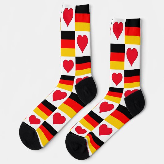 Duitsland Flag Heart Pattern Fun German Pride Sokken (Links)