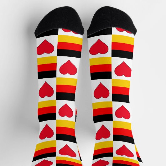 Duitsland Flag Heart Pattern Fun German Pride Sokken (Top)