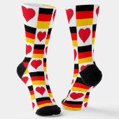 Duitsland Flag Heart Pattern Fun German Pride Sokken (Gebogen)