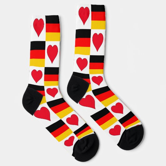 Duitsland Flag Heart Pattern Fun German Pride Sokken (Rechts)