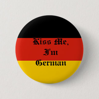 Duitsland_flag, Kiss me, ik ben Duits Ronde Button 5,7 Cm
