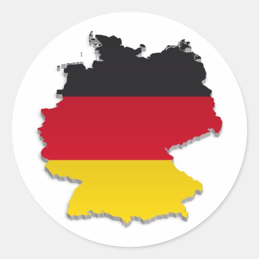 Duitsland Flag Map_2 Ronde Sticker (Voorkant)