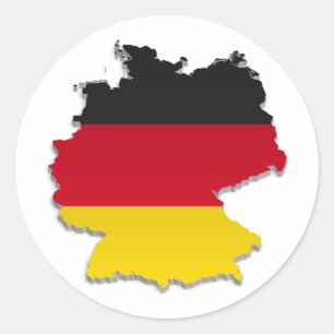 Duitsland Flag Map_2 Ronde Sticker