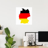 Duitsland — Flagkaart — volledige grootte Poster (Thuiskantoor)
