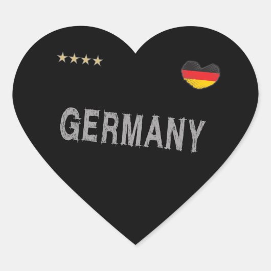 Duitsland Football Ventian Shirt Heart Hart Sticker (Voorkant)