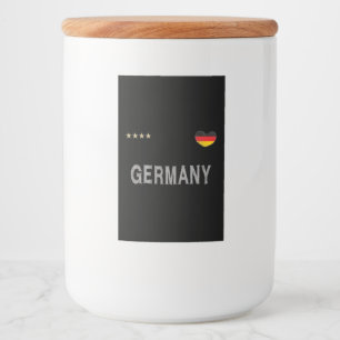 Duitsland Football Ventian Shirt Heart Voedselcontainer Etiket