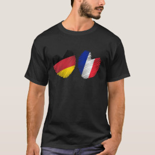 Duitsland Frankrijk Hart Duitse vlag Franse vlag G T-shirt