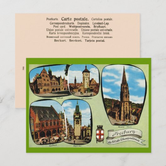  Duitsland, Freiburg, Schwarzwald Briefkaart (Voorkant / Achterkant)