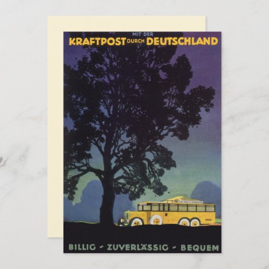  Duitsland, Gele Bus bij Nacht, Reiskunst (Voorkant / Achterkant)