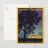  Duitsland, Gele Bus bij Nacht, Reiskunst Briefkaart (Voorkant / Achterkant)