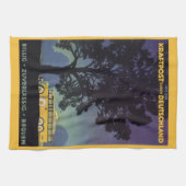  Duitsland, Gele Bus bij Nacht, Reiskunst Theedoek (Horizontaal)