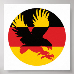 Duitsland Golden Eagle Duitse nationale dierenvlag Poster