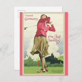 Duitsland  Golf Travel Poster Briefkaart (Voorkant / Achterkant)