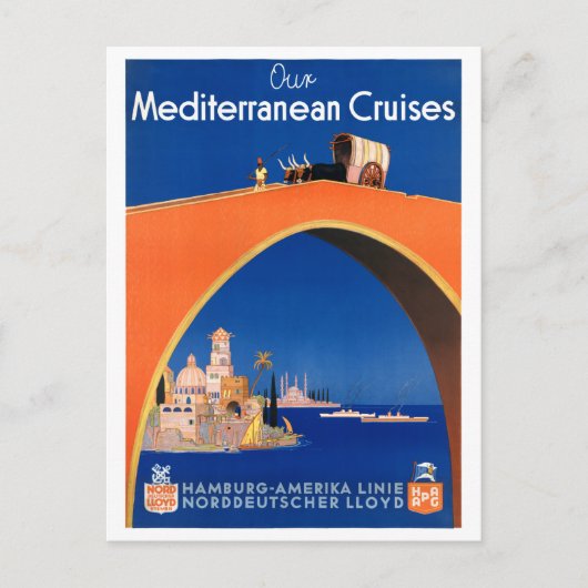 Duitsland Hamburg Vintage Travel Poster gerestaure Briefkaart (Voorkant)